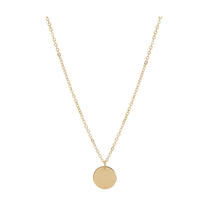 

Charms Women Lady Necklace Chain Round Pendant Simple Chokers Jewelry Decoration Gifts SWD889, Bronze;silver