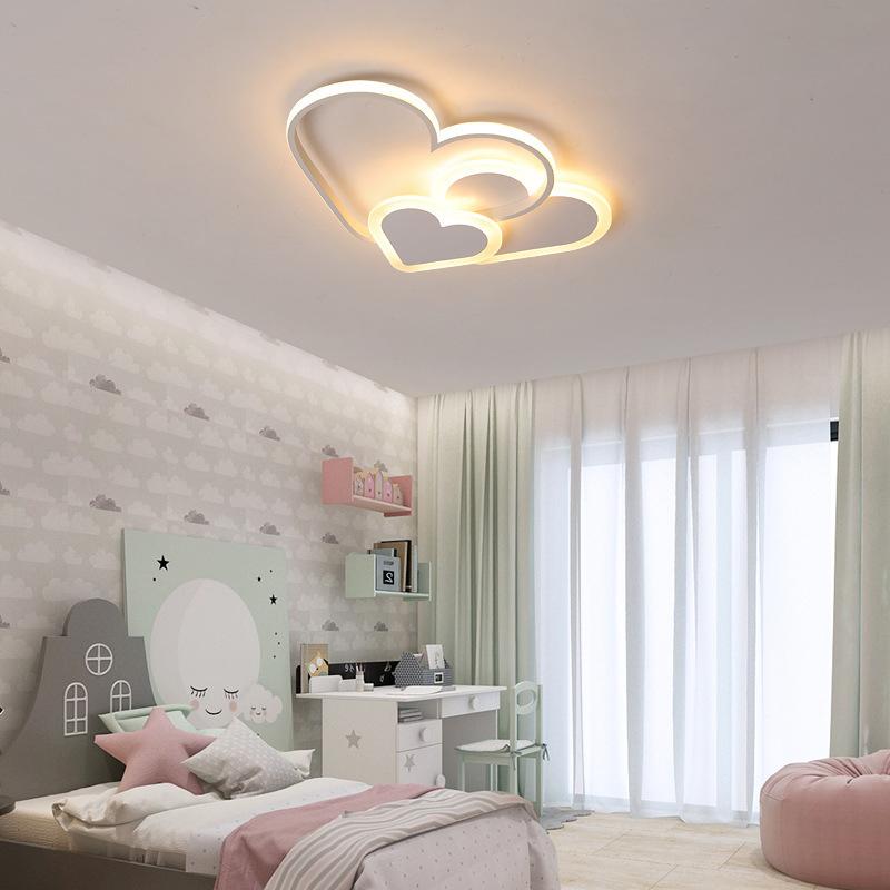 

Chandeliers Bedroom Lamp Warm And Romantic Ceiling Creative Master Heart-shaped LED Chandelier For Girls Room Lamps