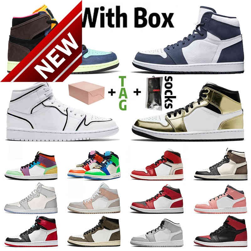 

With Box Stock Jumpman x 1 Mens Womens Basketball shoes 1s White off Mid Milan High Satin\\r\\r TOKYO BIO HACK sneakers, D2 36-46 tie dye