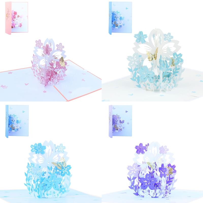 

Greeting Cards Handmade 3D Cherry Blossom Basket Up Card For Mother's Day Anniversary Valentine's Wedding