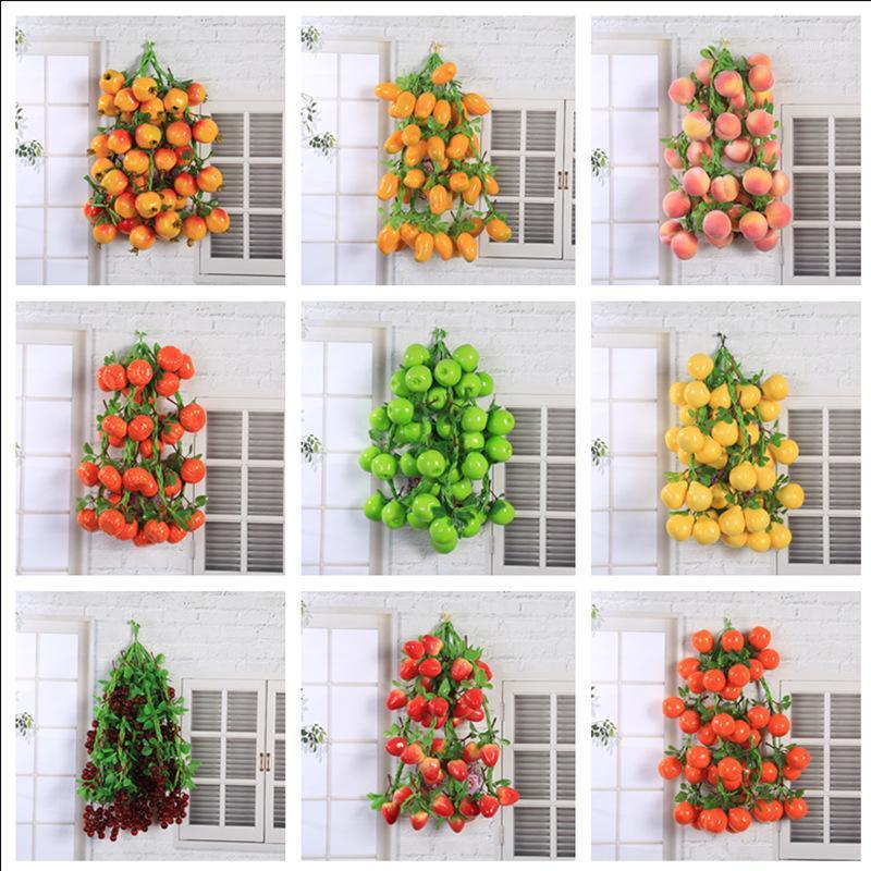 

Party Decoration 5 Skewers Artificial Home Garden Kitchen Wall Hanging Ornament Fake Fruits Wedding Birthday Decor