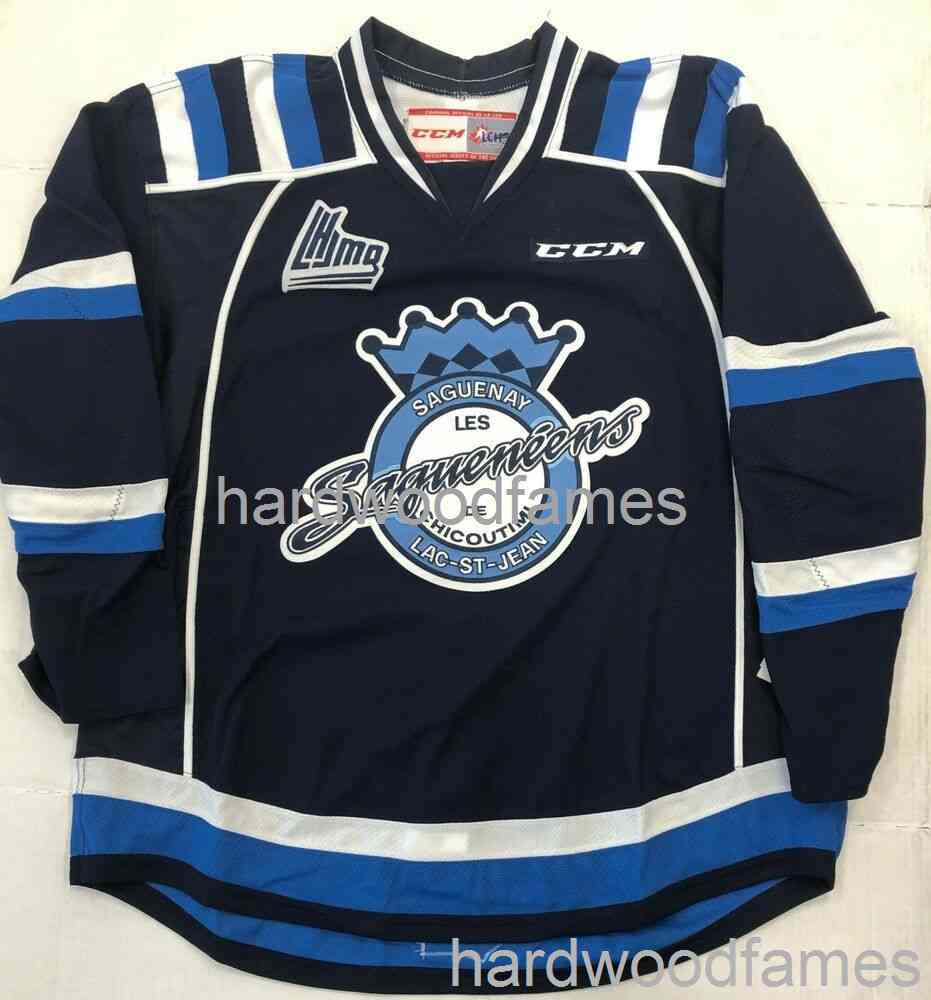 

Stitched New CCM Chicoutimi Sagueneens Hockey Player Jersey custom any name number, Blue