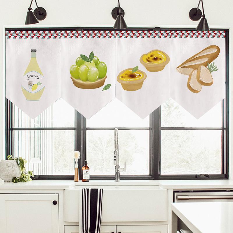 

Nordic Kitchen Triangle Flag Curtain Restaurant Decoration Shade Half Short Japanese & Drapes