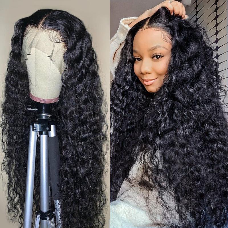 

Lace Wigs 30 40 Inch Deep Curly HD Transparent 360 Front Human Hair Brazilian Water Wave 13x6 Frontal Wig, As pic