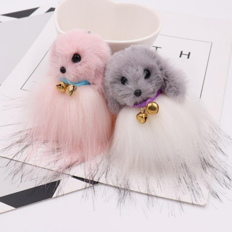 

Keychains 1Pc Creative Puppy Key Chain Fashion Bag Packaging Accessories Automobile Hanging Ornament Bell Ornaments