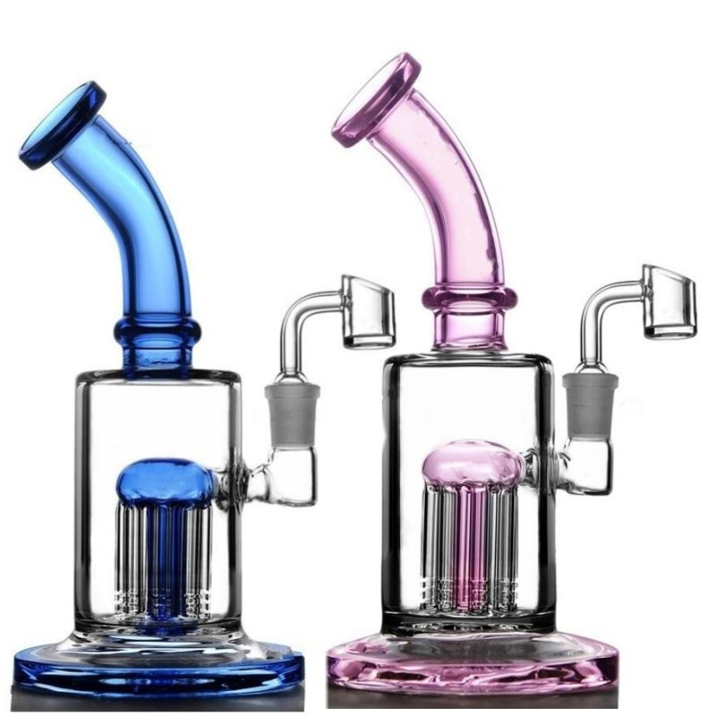 

Hookah Pink Arm Tree Percolator 8inch Glass Pipe Dabbing Rigs 14mm Banger