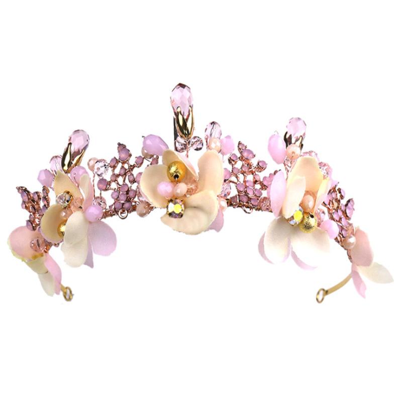 

Hair Clips & Barrettes Bridal Handmade Flower Band Accessories European And American Tiara Crystal Headband, Golden;silver