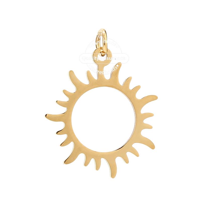 

Charms 5pcs Stainless Steel Gold Sun Pendant Bracelets Necklace Jewelry Findings Making Craft DIY 24mm, Bronze;silver