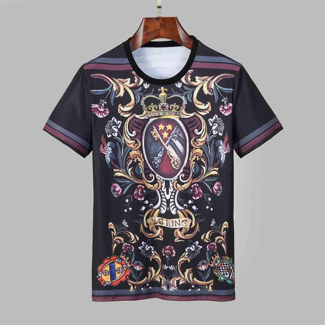 

New Summer Designer Mountain Landscape Men women fashion Landscape Print short Sleeves high quality cotton Casual tees m-3xl, White;black