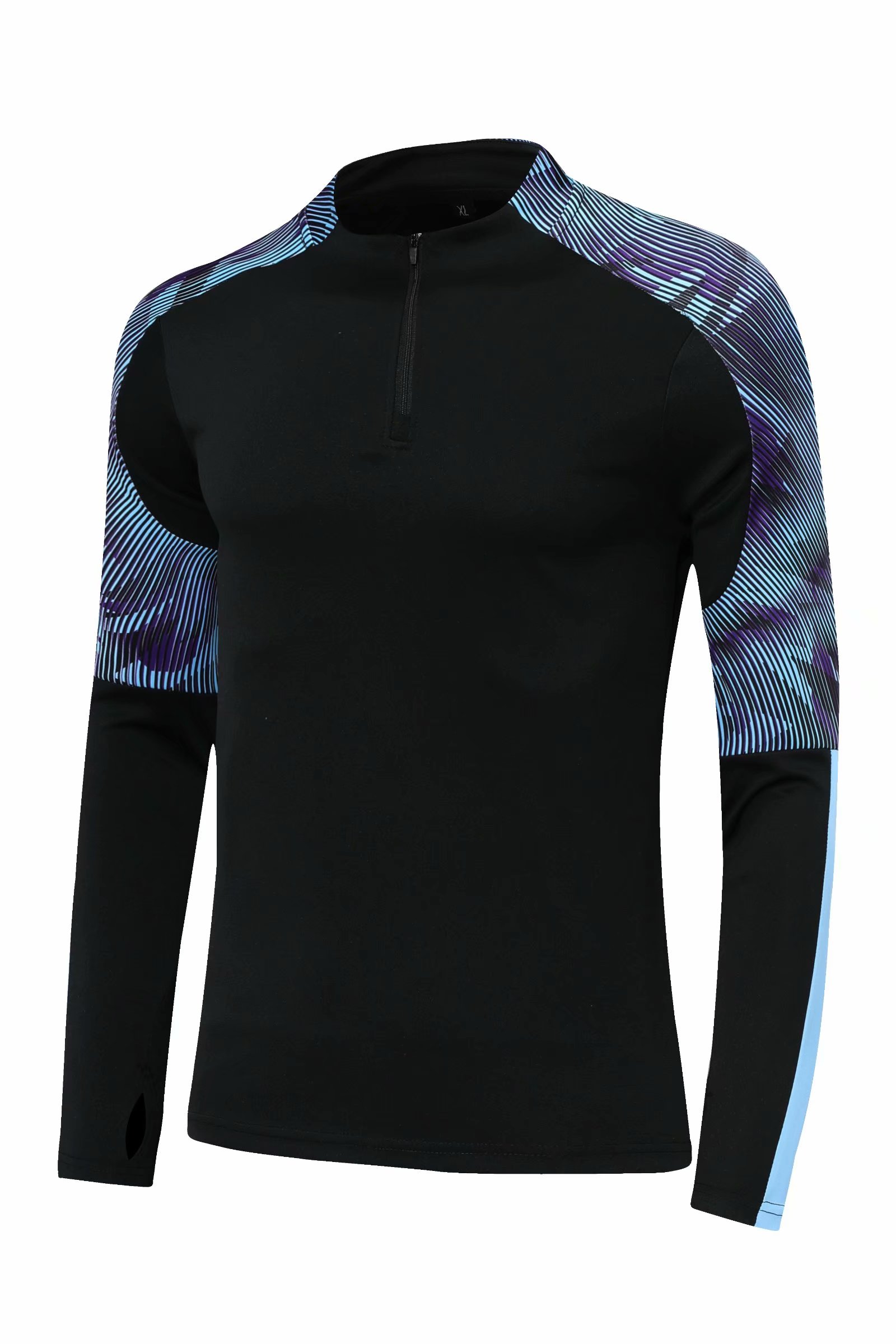 

#B30 Can be customized soccer Tracksuit Track kit running jacket chandal training suits sports wear And trousers, Black
