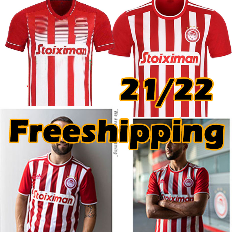 

2021 2022 Greece Olympiacos F.C soccer jerseys 21/22 KOKA FORTOUNIS EL ARABI PEPE CAMARA maillots Men Kits football shirts Uniforms Thailand, Home patch