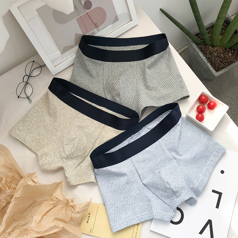 

3 Pieces Mens Boxer Shorts Stripe Men Underwear Boxer Cotton Breathable Fashion Mens Panties Comfortable Underpants 2020 New, Black;white