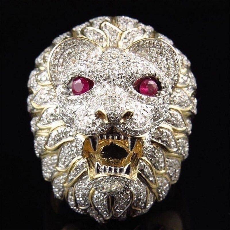 

Liansheng 2021 New Domineering Men's Ring Creative Lion Head Jewelry