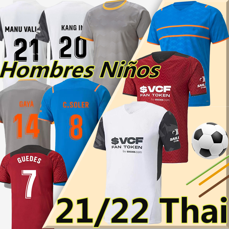 

22/23 Valencia Home GUEDES G.PAULISTA soccer jerseys 2022 2023 camisetas de futbol GAMEIRO RODRIGO M. Florenzi M.Gomez men kids kit football shirts uniforms, 21-22 away