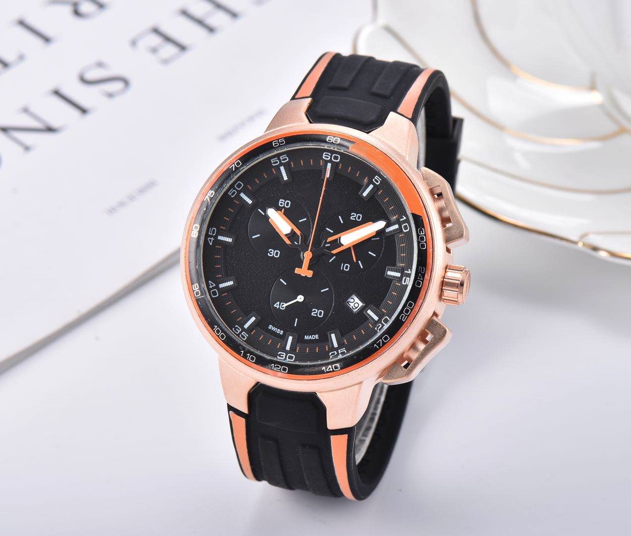 

2021all the crime quartz watch dial work, leisure fashion scanning tick sports watch4, Slivery;brown