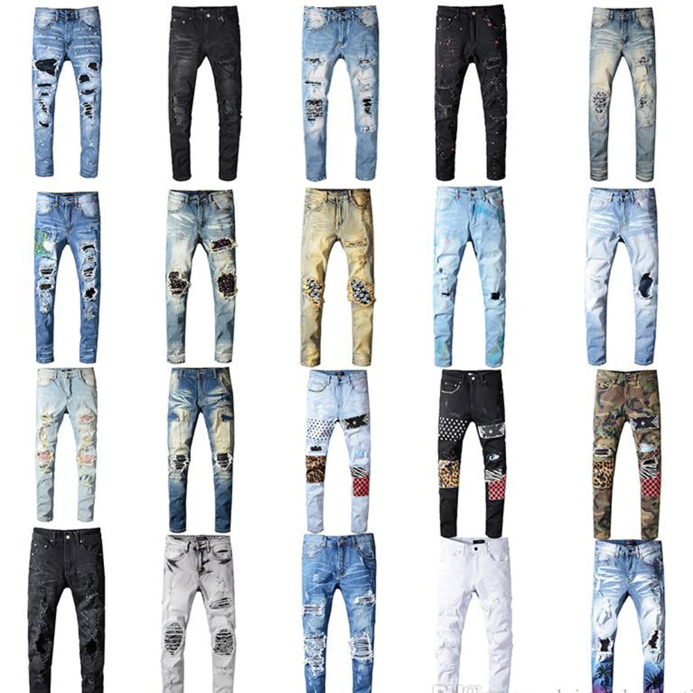 

Clothing Pants Men Women T Shirts Panther Print Army Green Destroyed Slim Denim Straight Biker Skinny Jeans, Compensation freight