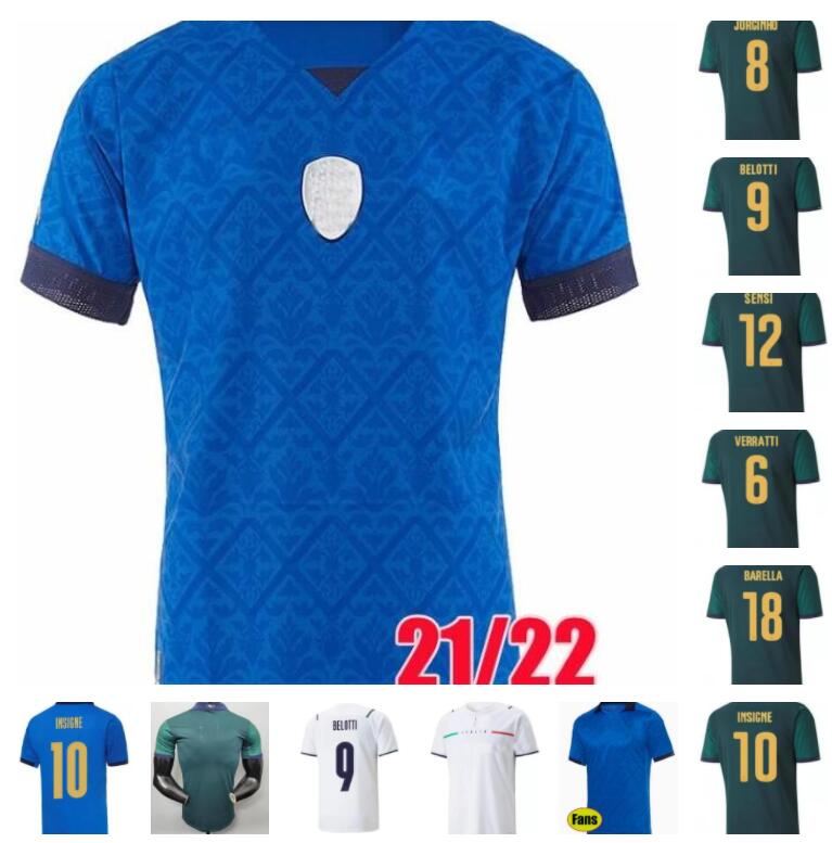 

ITALY Soccer Jerseys 2021 Italia National Team Football Shirt VERRATTI IMMOBILE CHIESA 21 22 Mens + Kids Kit