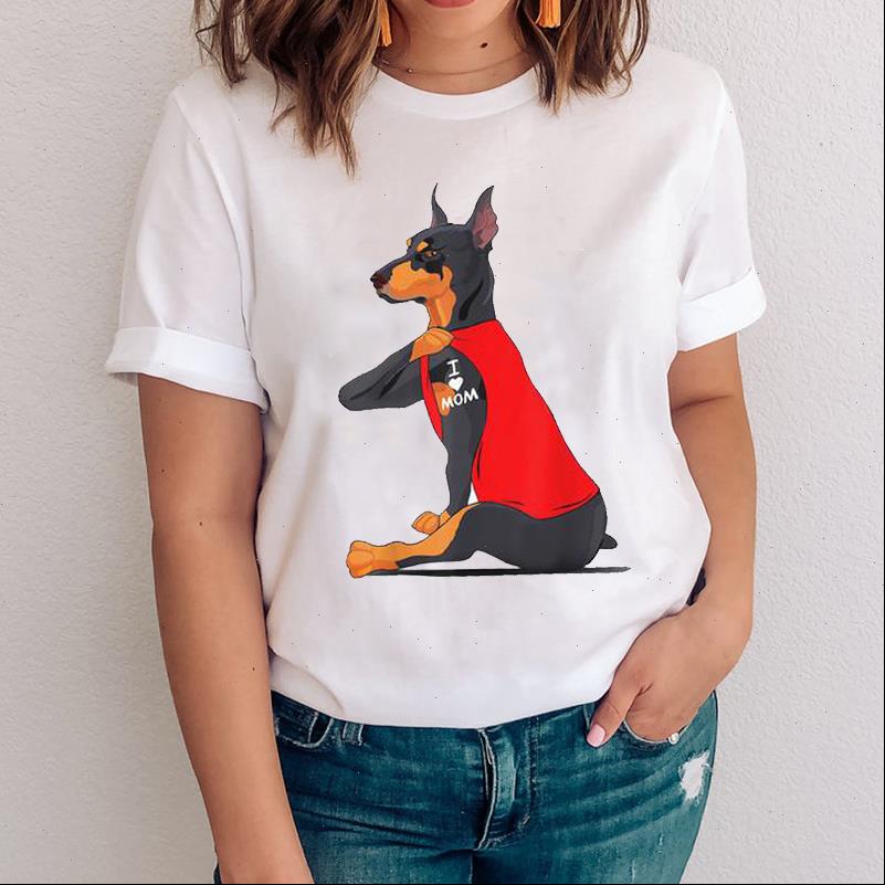 

women t shirts graphic dog cartoon pet cute funny printing casual 90s clothes lady tees print clothing female tshirt, White
