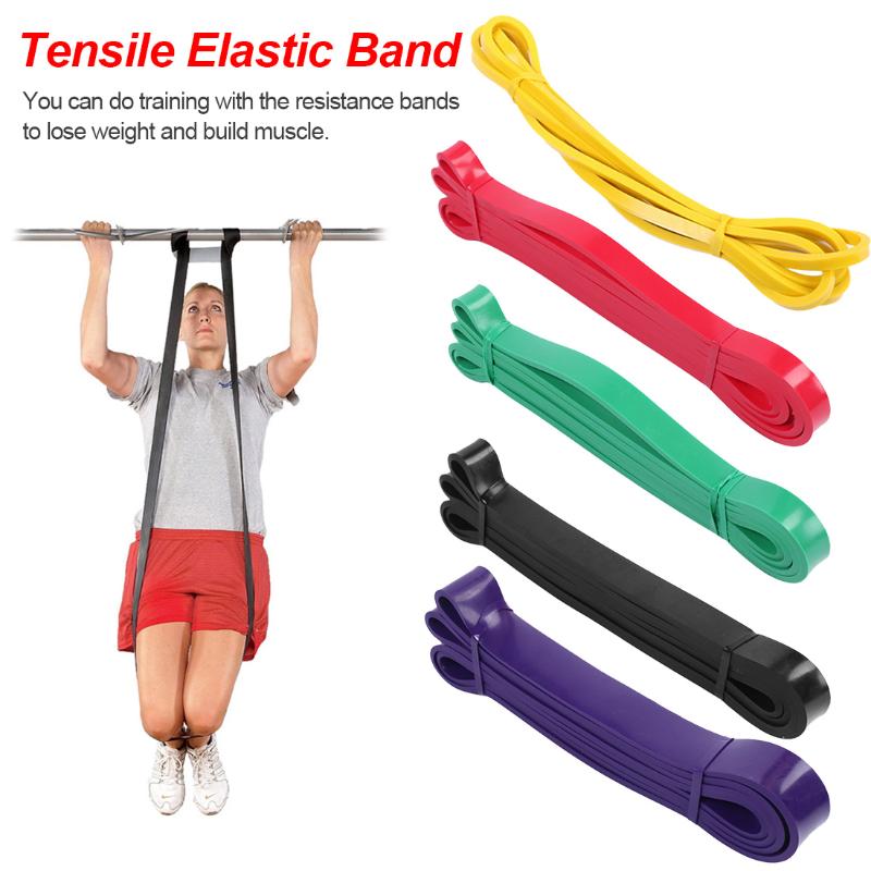 

208cm Stretching Elastic Fitness Rubber Bands For Yoga Pilates Gym Ballet Dance Training Workout Unisex 5 Colors Resistance