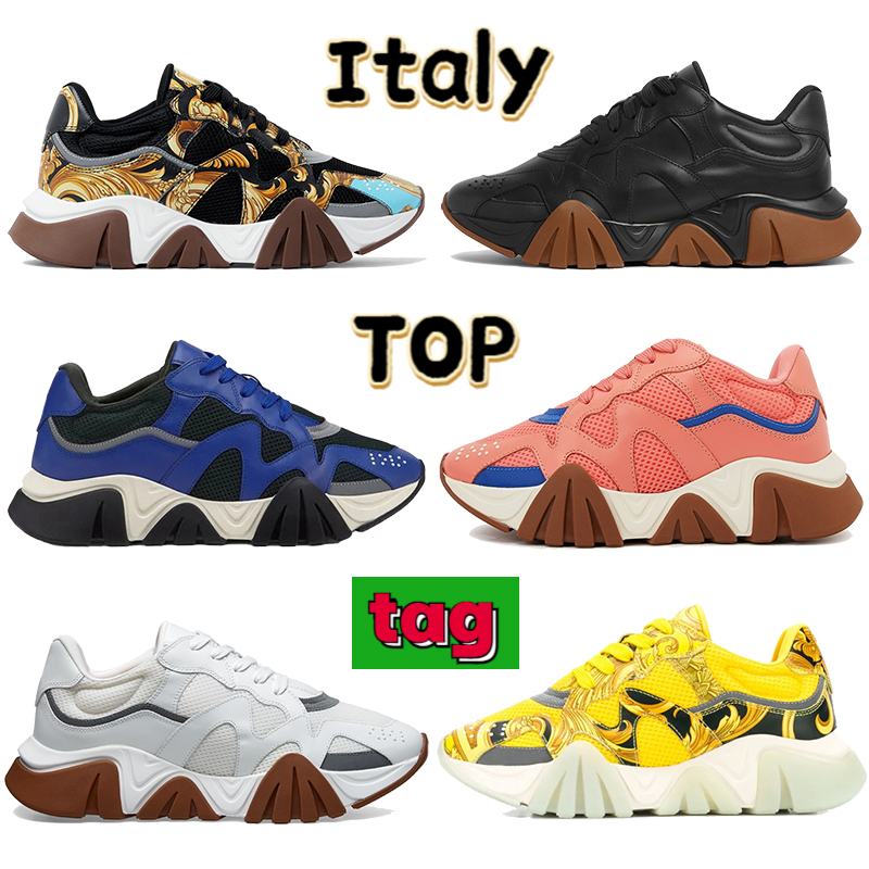 

2022 Men Italy Squalo chunky sneakers casual shoes black royal white pink leather grey yellow brown leopard luxury women designer trainers, Bubble wrap packaging