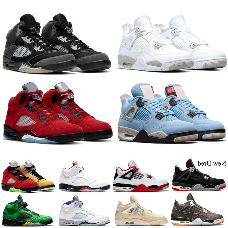 

Mens 4s Shoes University Blue Black cat White Oreo Fire Red 5s Raging Bull Stealth What the Anthracite trianers, 4s 36-47 university blue