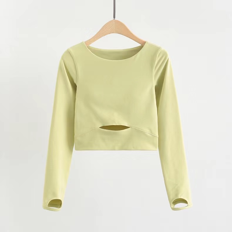 

sleeve long L gym top yoga sports crop top womens seamless tshirt fitness woman sport tshirt workout tops for women sportswear OB8F, Black