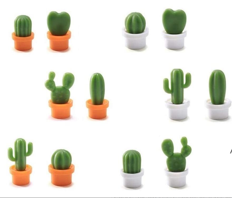 

6Pcs Fridge Stickers Cactus Refrigerator Sticker Green Plant Magnet Buckle Magnetic Decorative House Office Personal Use Magnets DHA4472