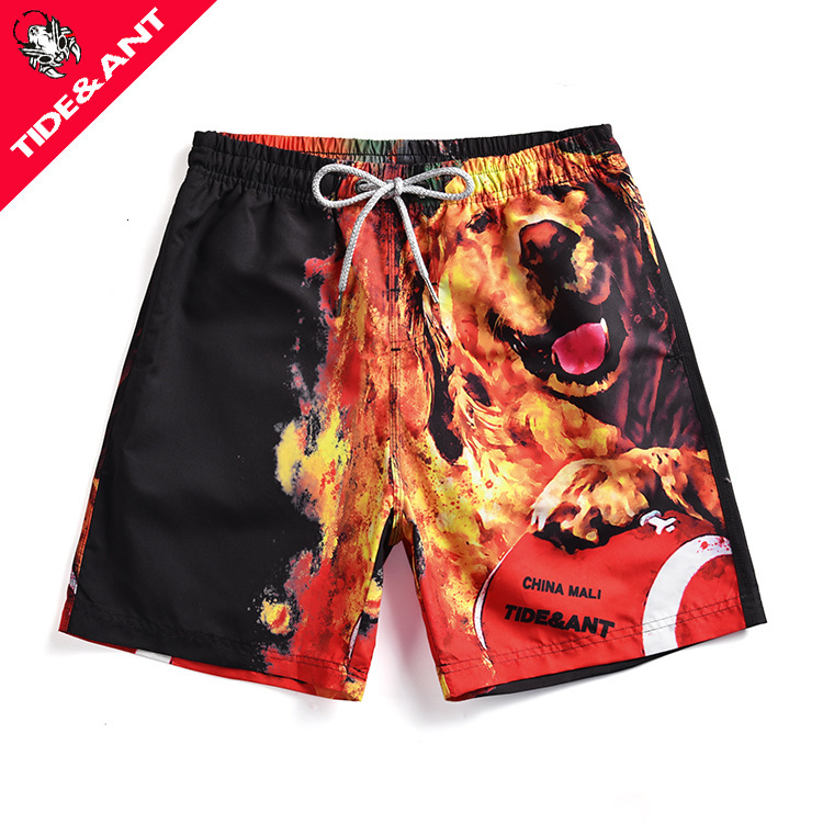 

fashion shorts men's beach pants 2021 printed 5-inch swimming trunks resort spring, White;black