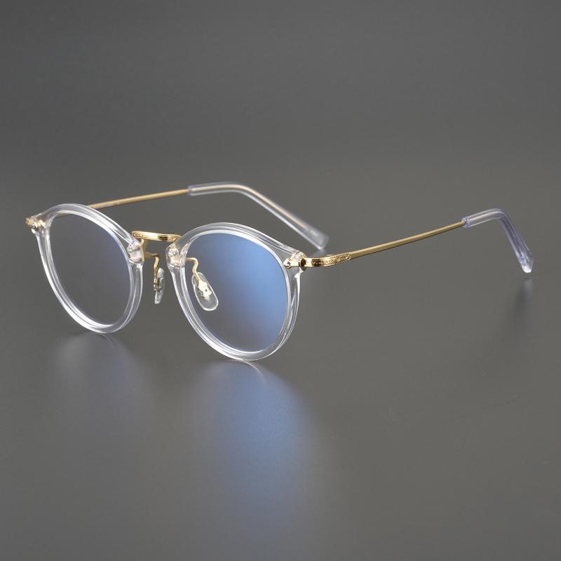 

Fashion Sunglasses Frames Japan Brand Designer Handmade Men Retro Titanium Round Frame Glasses Women Transparent Acetate Optical Myopia Eyeg