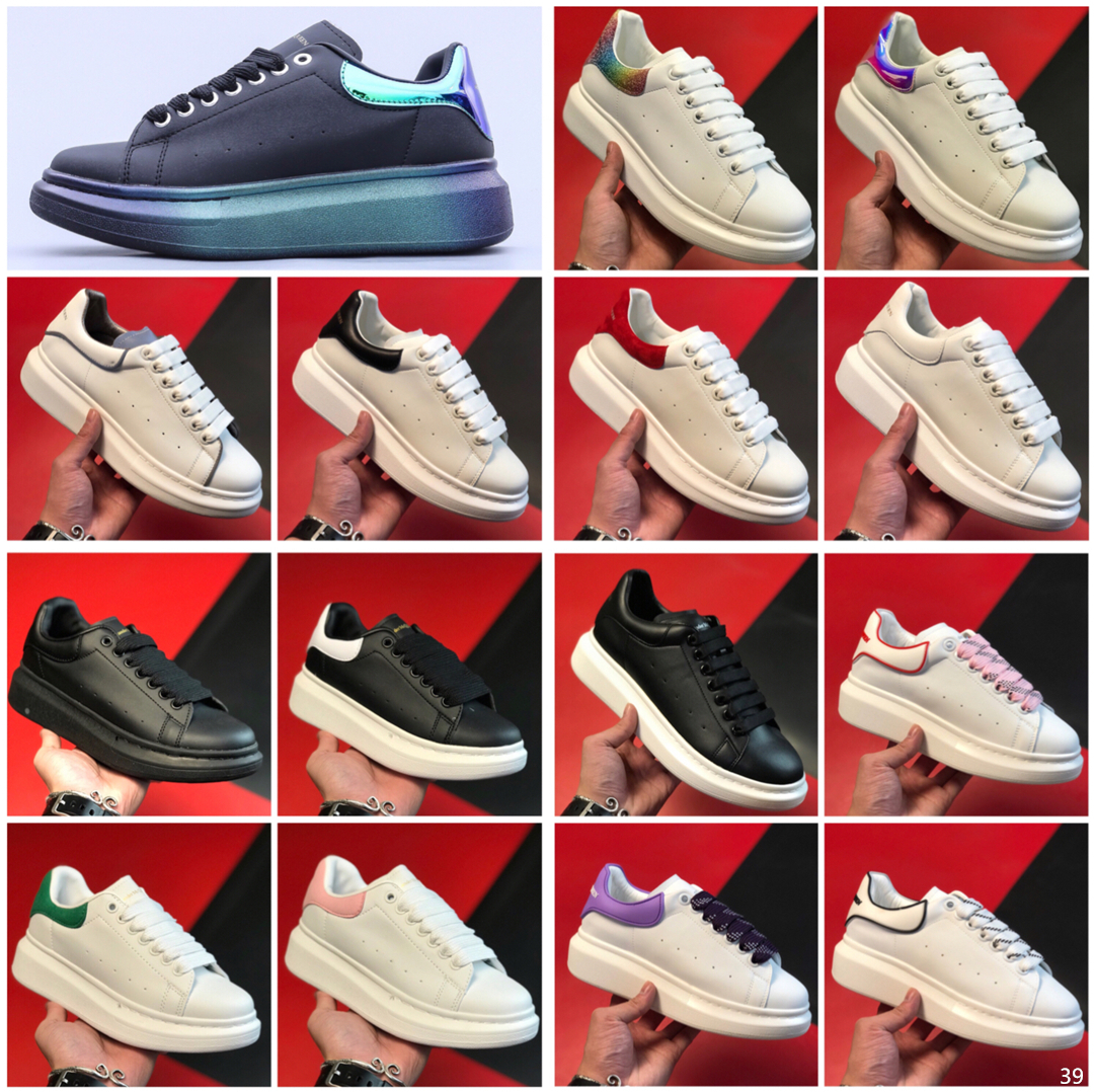 

[With Box] 2021 designer High quality fashion luxury alexander Plate-forme mcqueens mcqueen men women platform baskets 36-44 h44, Black