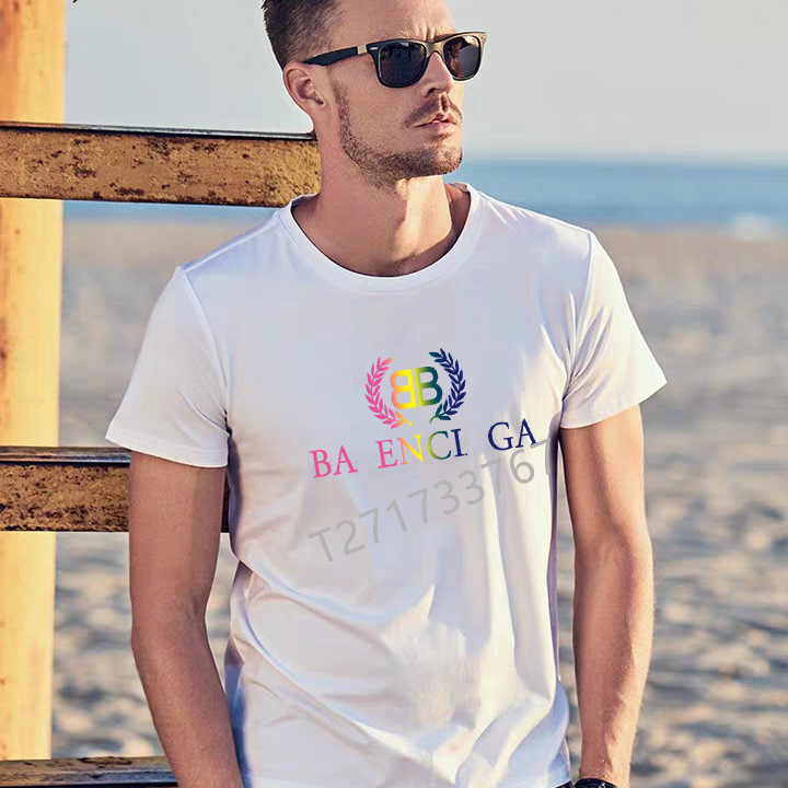 

summer Luxury Designer men women T-shirts 3D balencaiga Crew Neck Short Sleeve Breathable Wrinkle Shrink Pilling Cotton Print, Applique Lett, White;black