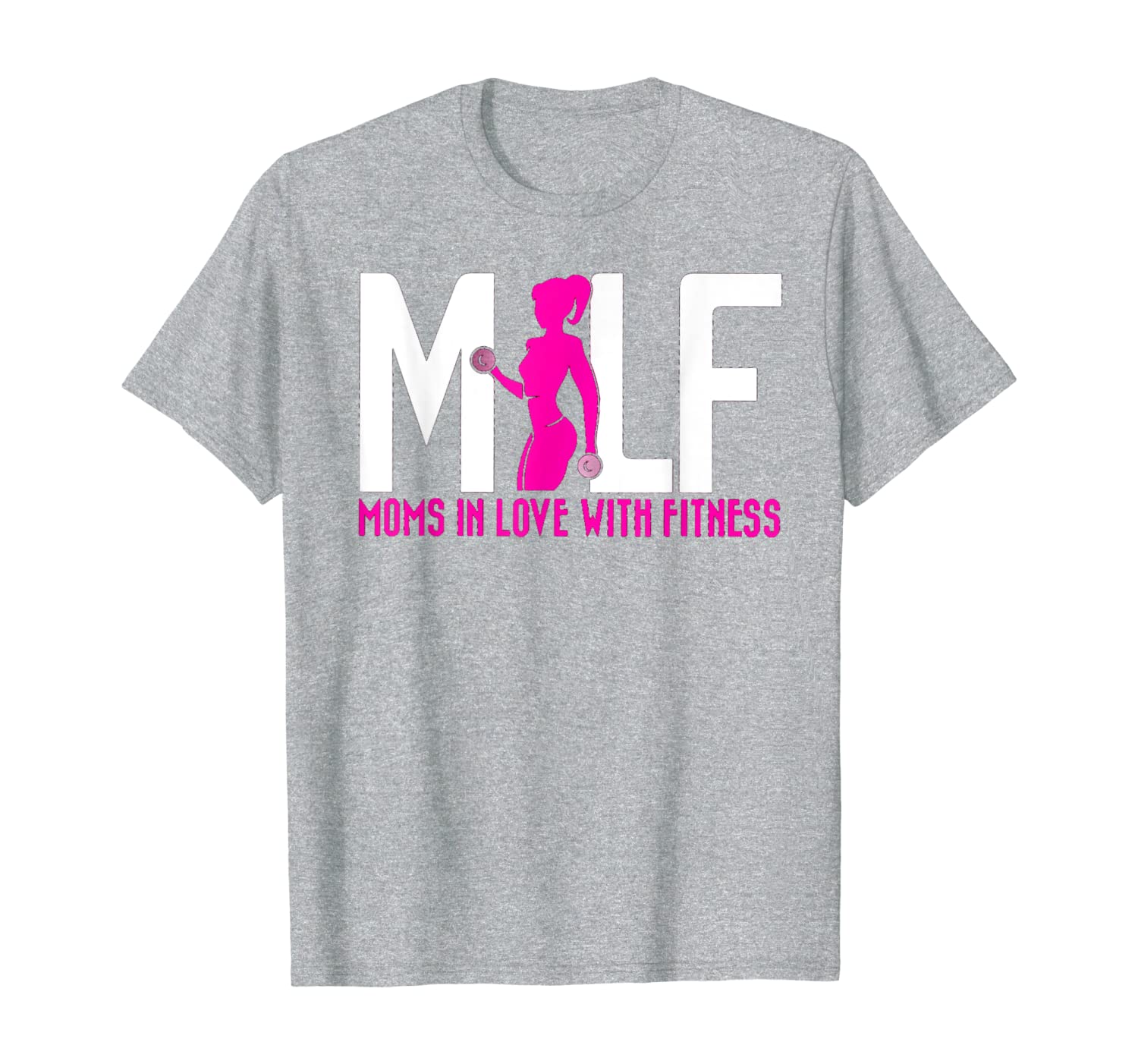 

funny moms in love with fitness milf t-shirt, White;black