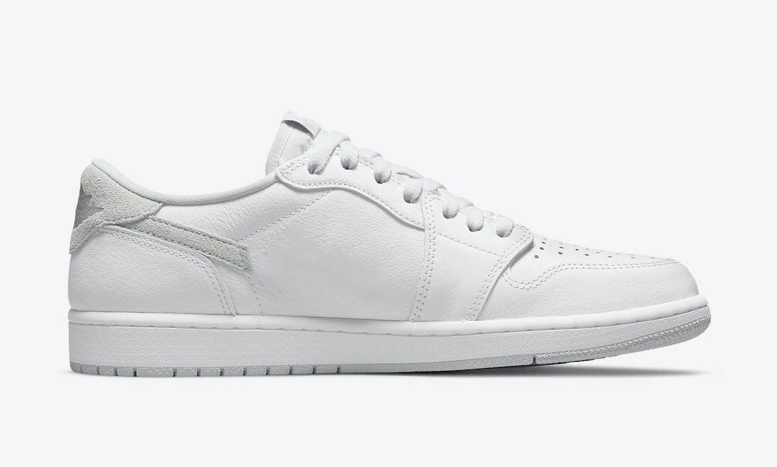 

1S Shoes Jumpman 1 Low OG Neutral Grey Basketball Sneakers comes dressed in a White Neutral-Grey Particle Grey combination Men Women, #1