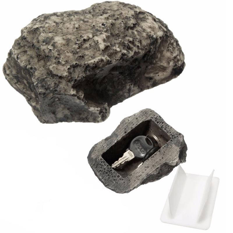 

Storage Boxes & Bins Geocaching Contain Key Box Rock Hidden Hide In Stone Security Safe Hiding Outdoor Garden Durable Quality, Black