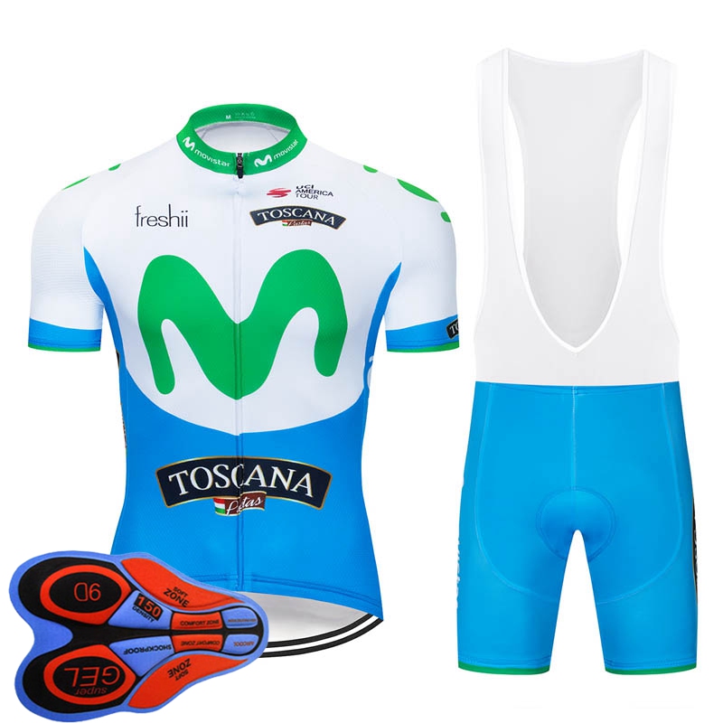 

2020 MOVISTAR team Men Cycling Jersey Bib Shorts set summer quick dry bike outfits Bicycle Short Sleeve Sports uniform Y20070802, Black;red