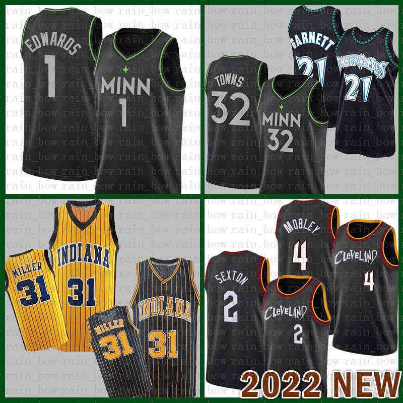 

2022 New Cleveland''Cavaliers''Men Basketball Jersey Minnesota''Timberwolves''Men Collin 2 Sexton Kevin 21 Garnett Reggie 31 Miller Blue, 2021 jersey