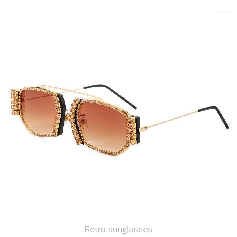

Sunglasses Small Round Rhinestone Women Punk Diamond Sun Glasses Classic Eyeglasses Men Clear Lens Vintage Shades FML1