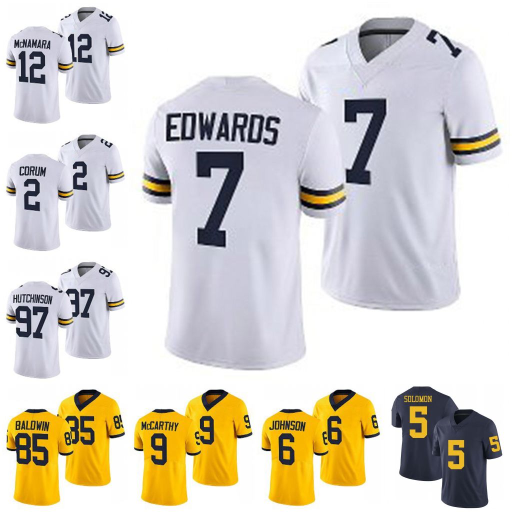 

2021-22 Michigan Wolverines Jersey J.J. McCarthy Aidan Hutchinson Johnson Haskins Donovan Edwards Hill-Green Daxton Hill Aubrey Solomon college Football Jerseys, Women s-xxl