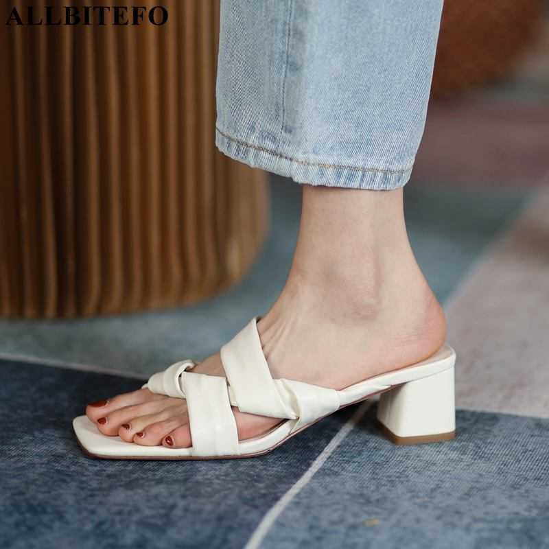 

ALLBITEFO arrive thick heels summer women sandals women heels shoes high heels shoes women slippers flip flops sandalias 210611, As picture
