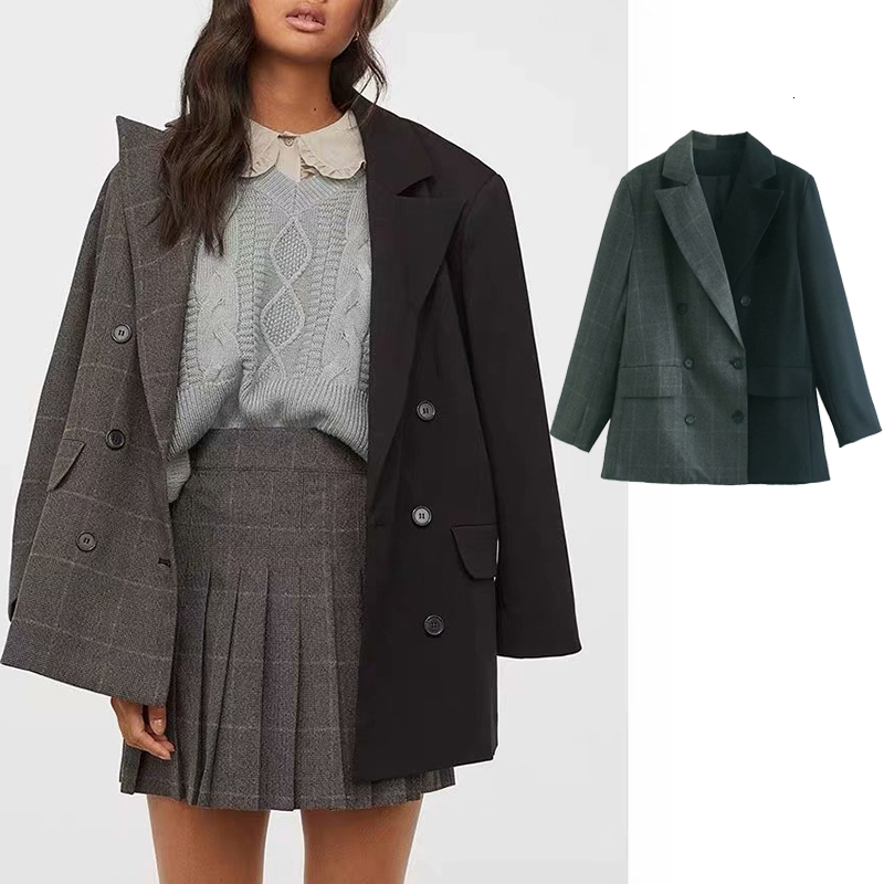 

Women's Down & Parkas Women Fashion Autumn Winter Splicing Coat Jacket lattice Single-breasted Jackets Overcoat Long sleeve casual, Black