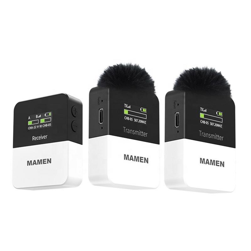

Microphones MAMEN Mini UHF Wireless Lavalier Microphone System, 50m Pickup, Suitable For SLR Camera Phone Vlog Interview Recording