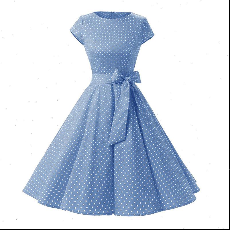 

Women Dresses 50s Retro Vintage Dress Polka Dots Short Sleeve Summer Rockabilly Swing Party, Black;gray