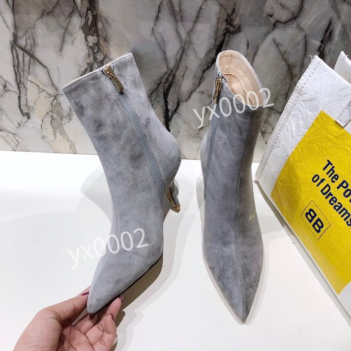 

Luxury Leather Pointed Toes Womens Ankle Boots Fashion Designer Sexy Ladies Red Bottom High Heels Shoes Pumps 35-41, 02