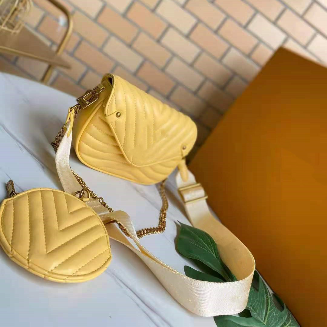 

Woman Multi Pochette Accessoires Bags Wave Round Coin Purse Leather Handbag Designer Lady Zip Shoulder Cross-body Bag, Bag dustbag
