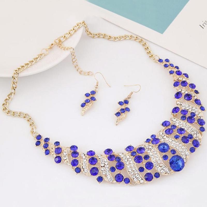 

Earrings & Necklace Fashion Set Ornament Exaggerated Alloy Jewelry Sets, As pic