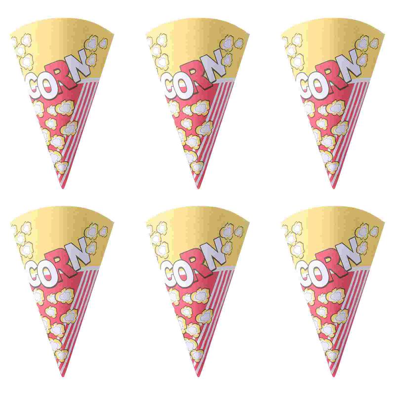 

Gift Wrap 50pcs Cone Shape Popcorn Paper Bags With Tapered Tips Multifunction Treat For Candy Snack