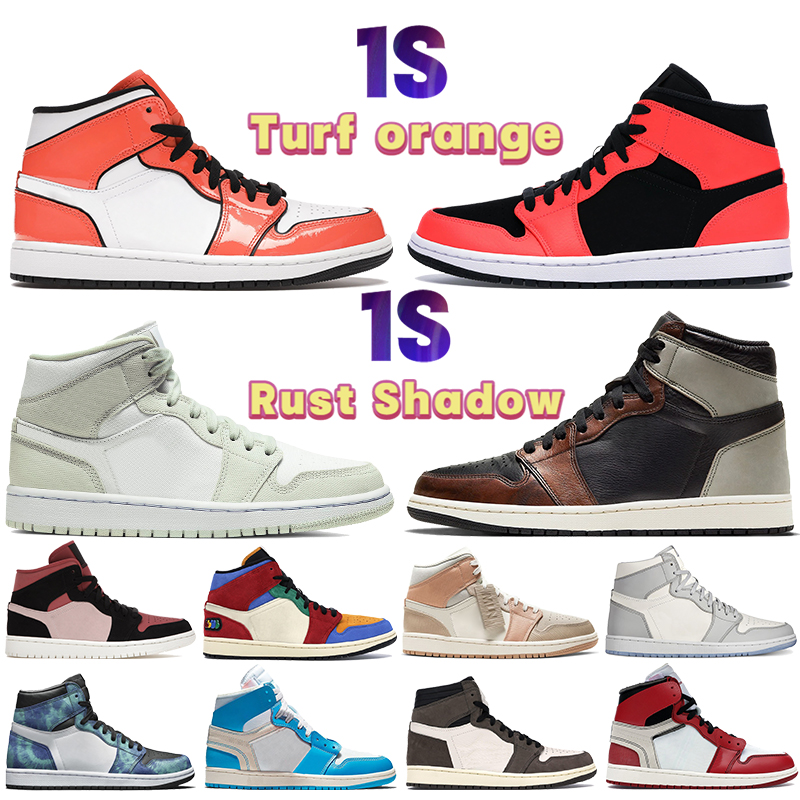 

Top 1 1s mens basketball shoes rust shadow UNC mid milan turf orange Spruce Aura infrared 23 Tie Dye women Sneakers men trainers, 27 bubble wrap packaging