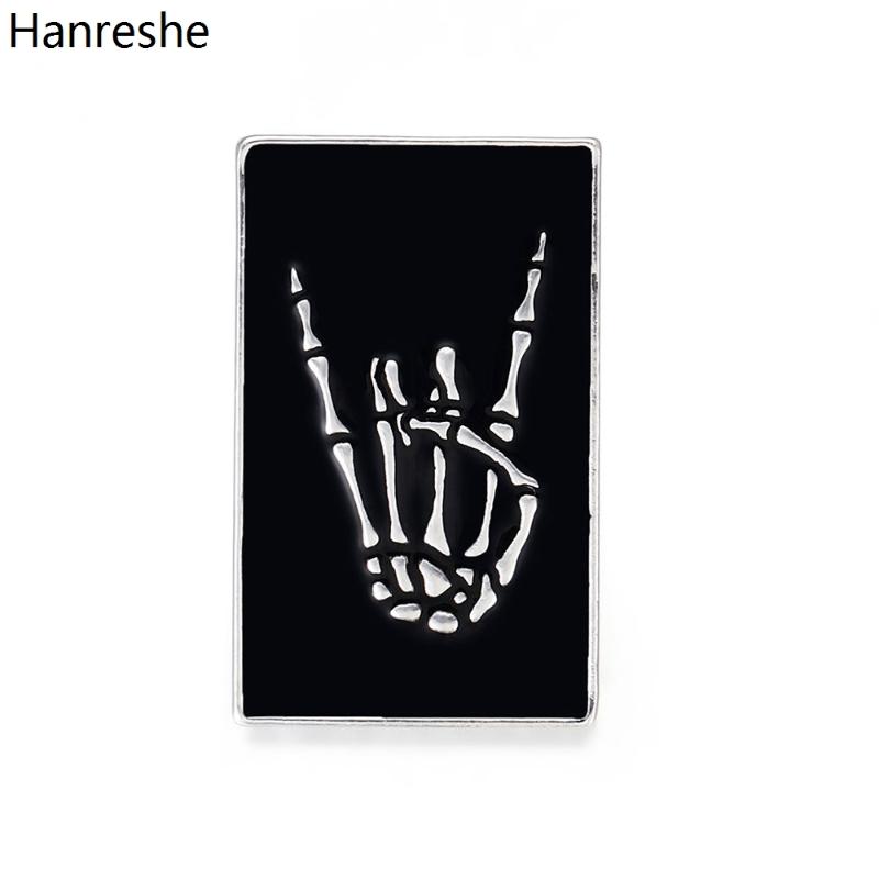 

Pins, Brooches Trendy Skull Palm Brooch Pin Black Enamel Lapel Badge Quality Alloy Jewelry Accessories Special Gift For Doctors Nurses