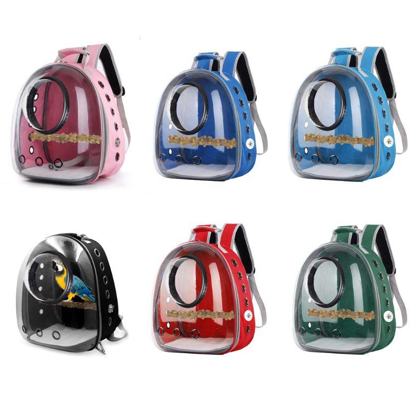

Backpack Parrot Carrier Travel Cage Birds Breathable Transparent Space 20CA, Black