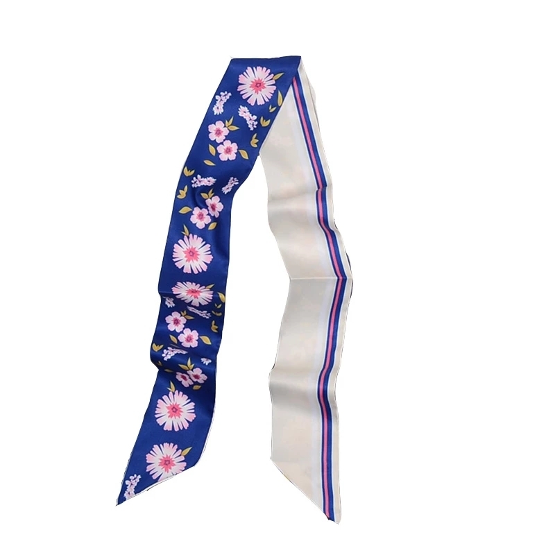 

Hair Band Fashion Luxury Brand Girl's Head Bandana Classic Retro Bag Handle Scarf Double Sided Print Horse Small Ribbon